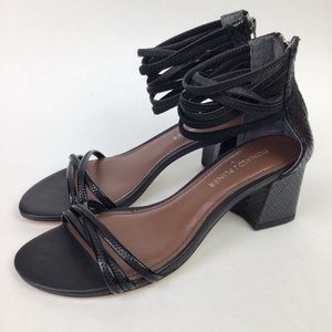 DONALD PLINER Essie Black Ankle Strap Block Heel Y2K 90’s Dress Sandal Size 6
